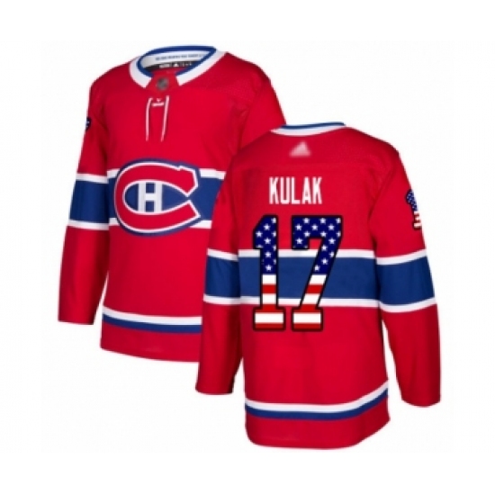 Youth Montreal Canadiens #17 Brett Kulak Authentic Red USA Flag Fashion Hockey Jersey - Ujersey