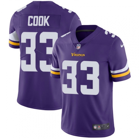 Youth Nike Minnesota Vikings #33 Dalvin Cook Purple Team Color Vapor Untouchable Limited Player NFL Jersey - Ujersey