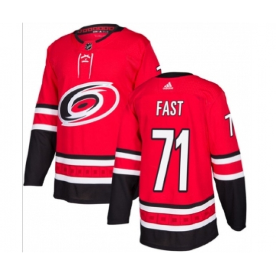Men's Carolina Hurricanes #71 Jesper Fast Red Stitched Jersey - Ujersey