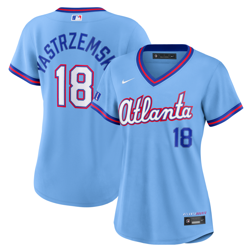 Women's Atlanta Braves Mike Yastrzemski Nike Powder Blue 2026 City Connect Stadium Jersey - Vujersey Los Angeles Rams