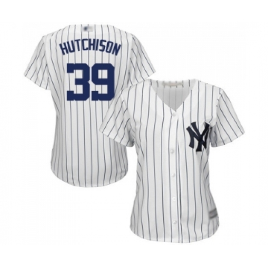 Women's New York Yankees #39 Drew Hutchison Authentic White Home Baseball Jersey - Ujersey