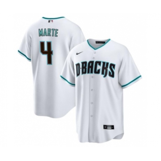 Men's Arizona Diamondbacks #4 Ketel Marte White Cool Base Stitched Baseball Jersey - Ujersey