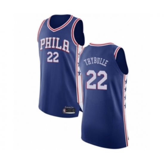 Men's Philadelphia 76ers #22 Mattise Thybulle Authentic Blue Basketball Jersey - Icon Edition - Ujersey