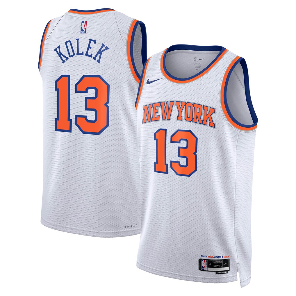 Unisex New York Knicks Tyler Kolek Nike White Swingman Jersey - Association Edition - Ujersey
