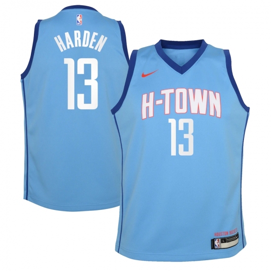 Youth Houston Rockets #13 James Harden Nike Blue 2020-21 Swingman Jersey - Ujersey