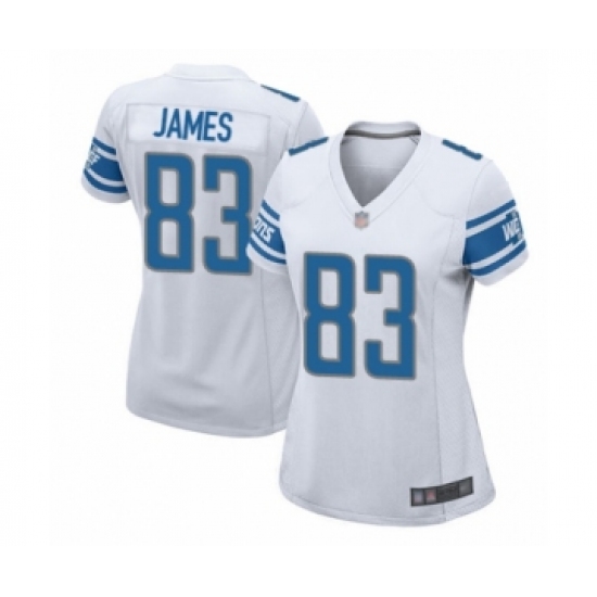 Women's Detroit Lions #83 Jesse James Game White Football Jersey - Ujersey
