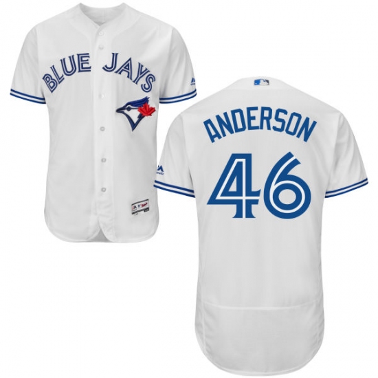 Men's Majestic Toronto Blue Jays #46 Brett Anderson White Flexbase Authentic Collection MLB Jersey - Ujersey