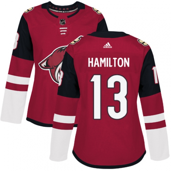 Women's Adidas Arizona Coyotes #13 Freddie Hamilton Authentic Burgundy Red Home NHL Jersey - Ujersey
