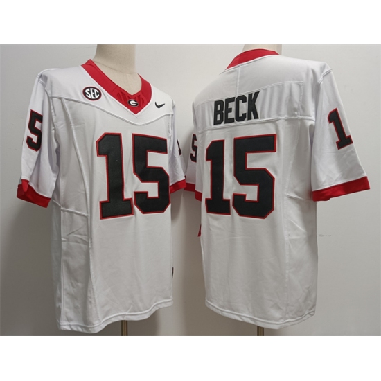 Georgia Bulldogs #15 Carson Beck White Stitched Jersey - Ujersey