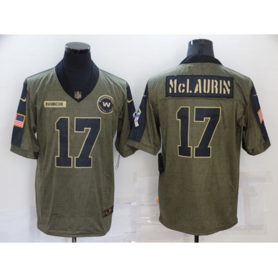 Men's Washington Redskins #17 Terry McLaurin Nike Olive 2021 Salute To Service Limited Player Jersey