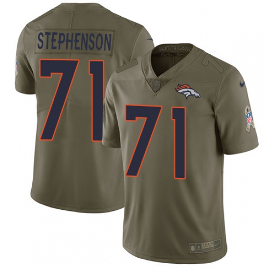 Youth Nike Denver Broncos #71 Donald Stephenson Limited Olive 2017 Salute to Service NFL Jersey - Ujersey