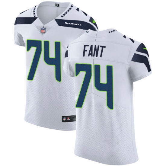 Men's Nike Seattle Seahawks #74 George Fant White Vapor Untouchable Elite Player NFL Jersey - Ujersey