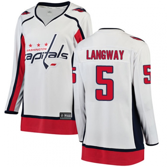 Women's Washington Capitals #5 Rod Langway Fanatics Branded White Away Breakaway NHL Jersey - Ujersey