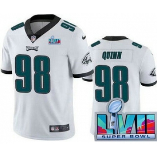 Men's Philadelphia Eagles #98 Robert Quinn Limited White Super Bowl LVII Vapor Jersey - Ujersey