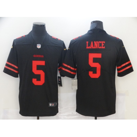Men's San Francisco 49ers #5 Trey Lance Black Nike Scarlet Player Limited Jersey - Ujersey