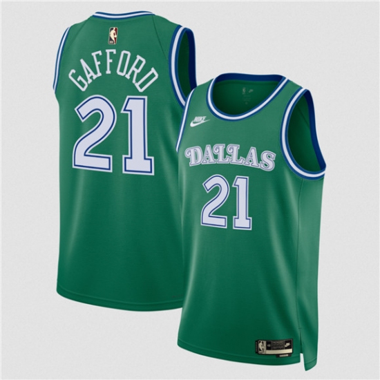 Men's Dallas Mavericks #21 Daniel Gafford Green 2025 Classic Edition Stitched Basketball Jersey - Ujersey