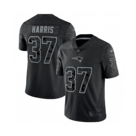 Men's New England Patriots #37 Damien Harris Black Reflective Limited Stitched Football Jersey - Ujersey