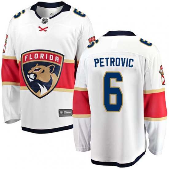 Youth Florida Panthers #6 Alex Petrovic Fanatics Branded White Away Breakaway NHL Jersey - Ujersey