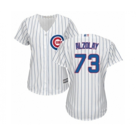 Women's Chicago Cubs #73 Adbert Alzolay Authentic White Home Cool Base Baseball Player Jersey - Ujersey
