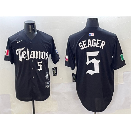 Men's Texas Rangers #5 Corey Seager Black Mexico 2025 Vapor Premier Limited Stitched Baseball Jersey - Ujersey