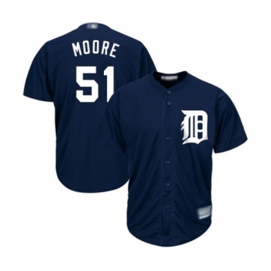 Youth Detroit Tigers #51 Matt Moore Replica Navy Blue Alternate Cool Base Baseball Jersey - Ujersey