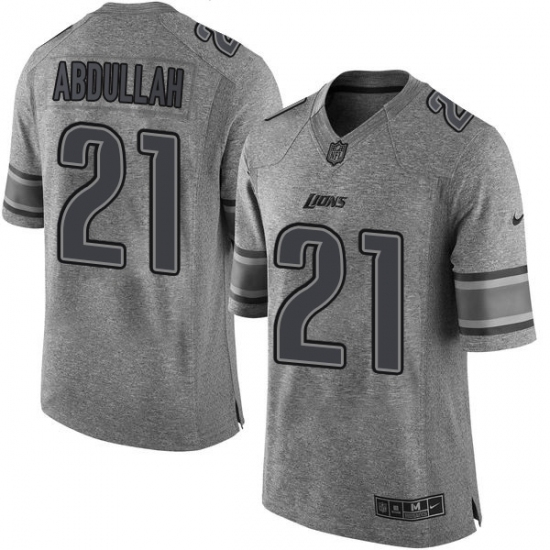 Men's Nike Detroit Lions #21 Ameer Abdullah Limited Gray Gridiron NFL Jersey - Ujersey