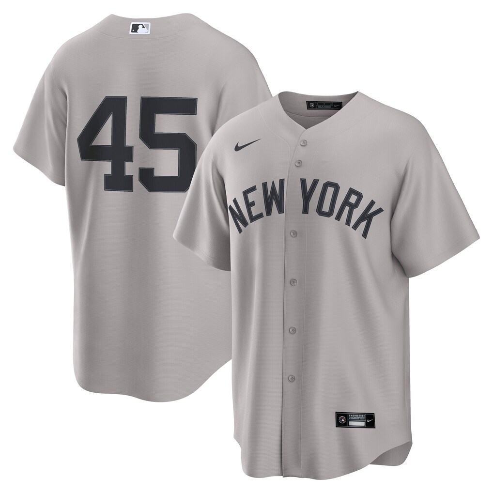 Men's New York Yankees Gerrit Cole Nike Gray Road Replica Jersey - SUjersey01