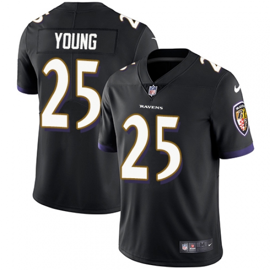 Men's Nike Baltimore Ravens #25 Tavon Young Black Alternate Vapor Untouchable Limited Player NFL Jersey - Ujersey