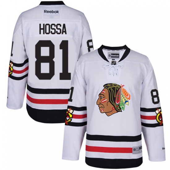 Men's Reebok Chicago Blackhawks #81 Marian Hossa Premier White 2017 Winter Classic NHL Jersey - Ujersey