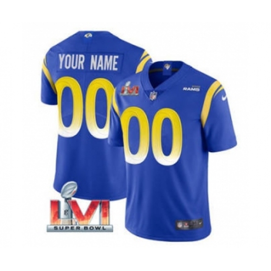 Men's Los Angeles Rams ACTIVE PLAYER Custom 2022 Royal Super Bowl LVI Vapor Limited Stitched Jersey - Ujersey