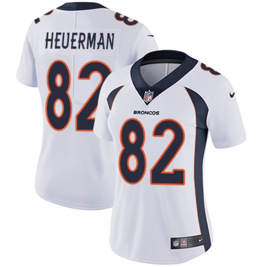Women's Nike Denver Broncos #82 Jeff Heuerman White Vapor Untouchable Limited Player NFL Jersey - Ujersey