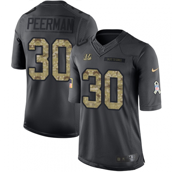 Youth Nike Cincinnati Bengals #30 Cedric Peerman Limited Black 2016 Salute to Service NFL Jersey - Ujersey