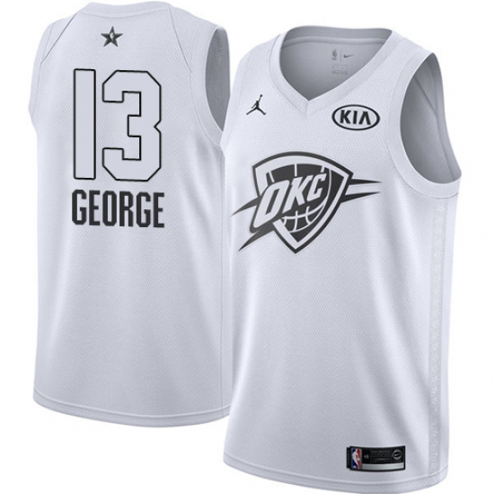 Men's Nike Jordan Oklahoma City Thunder #13 Paul George Swingman White 2018 All-Star Game NBA Jersey - Ujersey