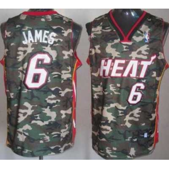 Miami Heat 6 LeBron James Camo Revolution 30 Swingman NBA Jerseys - Ujersey