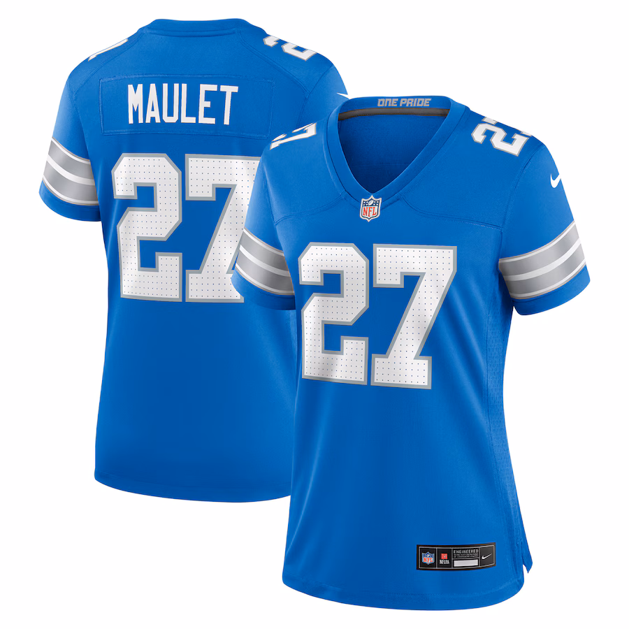 Women's Detroit Lions Arthur Maulet Nike Blue Team Game Jersey - Ujersey