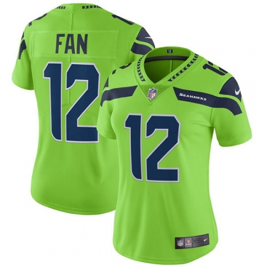 Women's Nike Seattle Seahawks 12th Fan Limited Green Rush Vapor Untouchable NFL Jersey - Ujersey