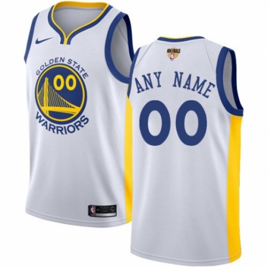 Women's Nike Golden State Warriors Customized Authentic White Home 2018 NBA Finals Bound NBA Jersey - Association Edition - Ujersey