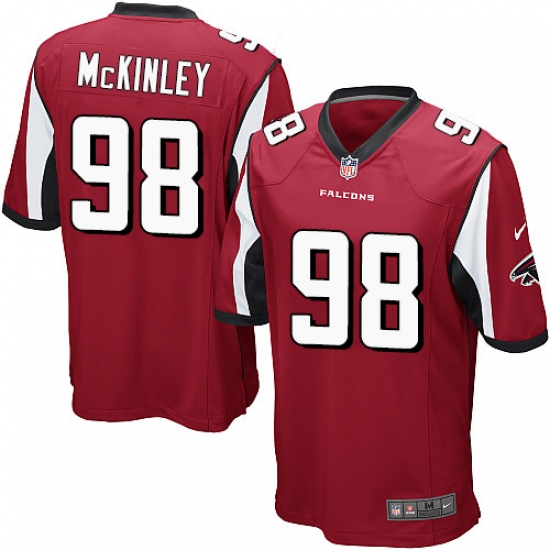 Men's Nike Atlanta Falcons #98 Takkarist McKinley Game Red Team Color NFL Jersey - Ujersey