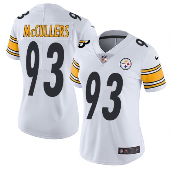 Women's Nike Pittsburgh Steelers #93 Dan McCullers White Vapor Untouchable Limited Player NFL Jersey - Ujersey