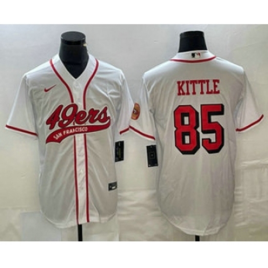 Men's San Francisco 49ers #85 George Kittle White Color Rush Cool Base Stitched Baseball Jersey - Ujersey