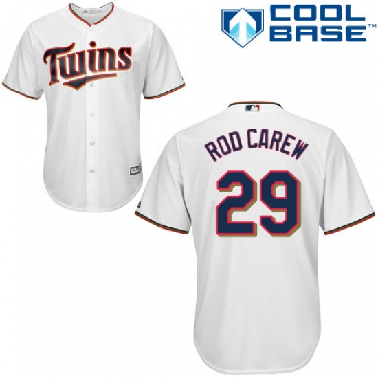 Men's Majestic Minnesota Twins #29 Rod Carew Replica White Home Cool Base MLB Jersey - Ujersey