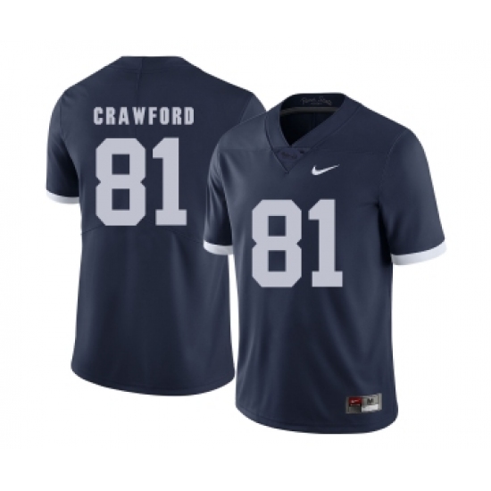Penn State Nittany Lions 81 Jack Crawford Navy College Football Jersey - Ujersey