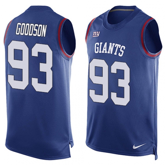 Men's Nike New York Giants #93 B.J. Goodson Limited Royal Blue Player Name & Number Tank Top NFL Jersey - Ujersey