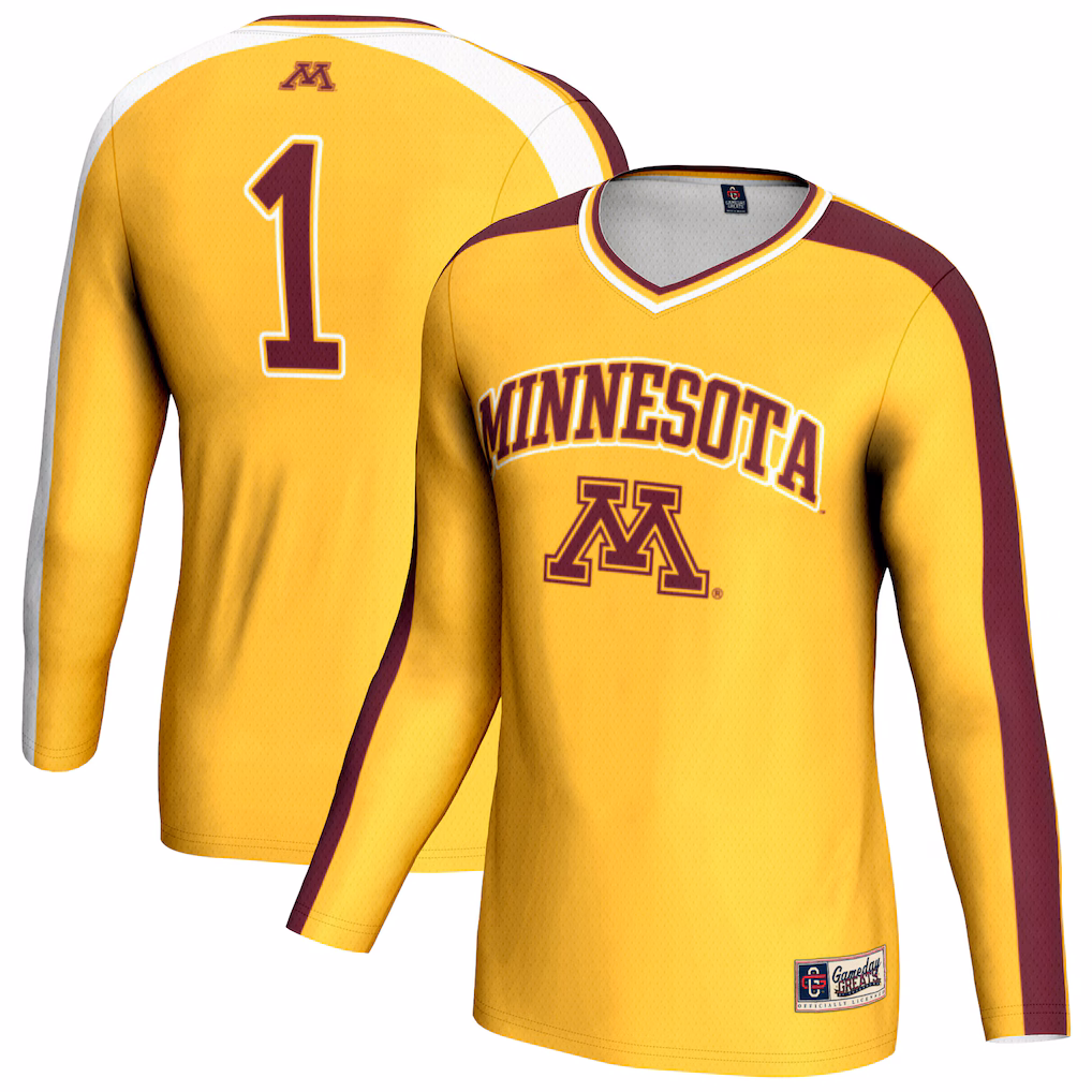 Youth GameDay Greats Gold Minnesota Golden Gophers #1 Lightweight Volleyball Fashion Jersey - Ujersey Shop