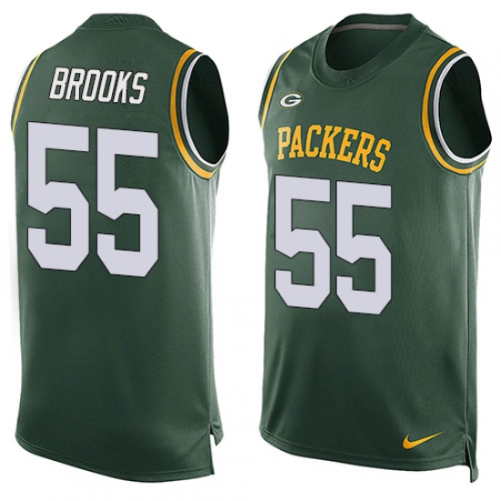 Men's Nike Green Bay Packers #55 Ahmad Brooks Limited Green Player Name & Number Tank Top NFL Jersey - Ujersey