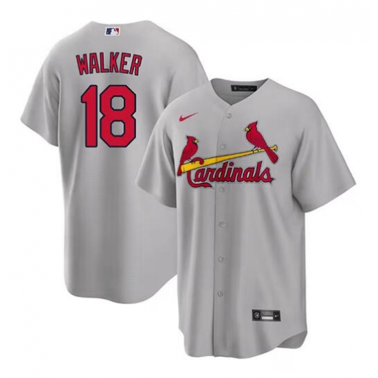 Men's St. Louis Cardinals #18 Jordan Walker Grey Cool Base Stitched Baseball Jersey