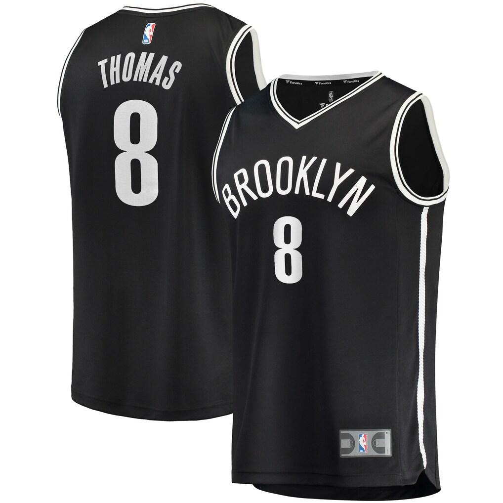 Men's Brooklyn Nets Cam Thomas Fanatics Black 2021 NBA Draft First Round Pick Fast Break Replica Jersey - Icon Edition - Ujersey