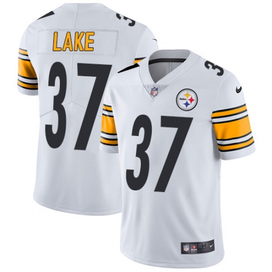 Men's Nike Pittsburgh Steelers #37 Carnell Lake White Vapor Untouchable Limited Player NFL Jersey - Ujersey