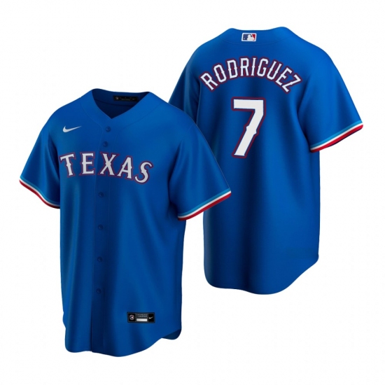 Men's Nike Texas Rangers #7 Ivan Rodriguez Royal Alternate Stitched Baseball Jersey - Ujersey