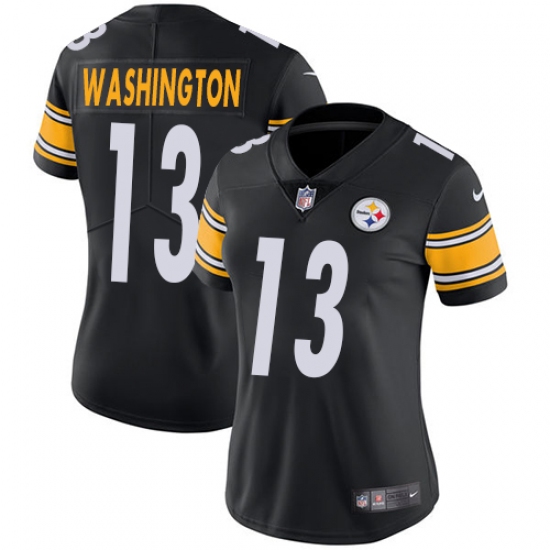 Women's Nike Pittsburgh Steelers #13 James Washington Black Team Color Vapor Untouchable Limited Player NFL Jersey - Ujersey